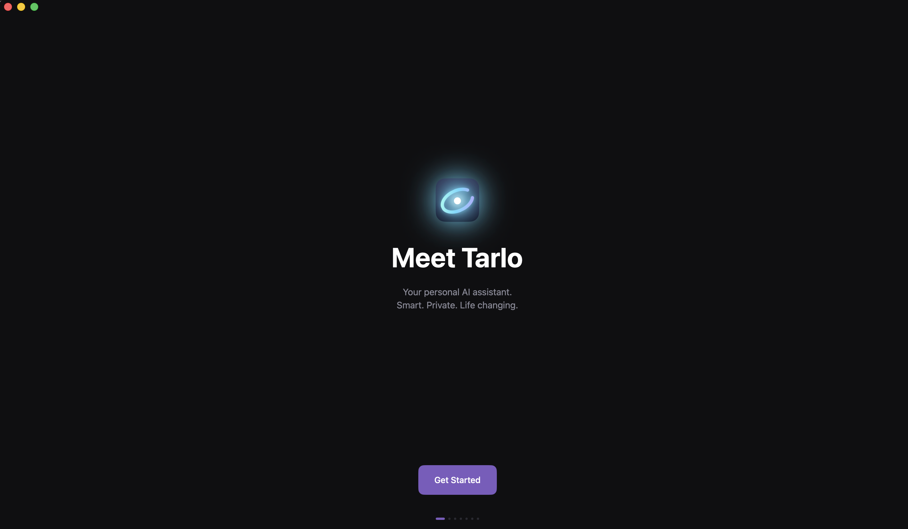 Tarlo welcome screen