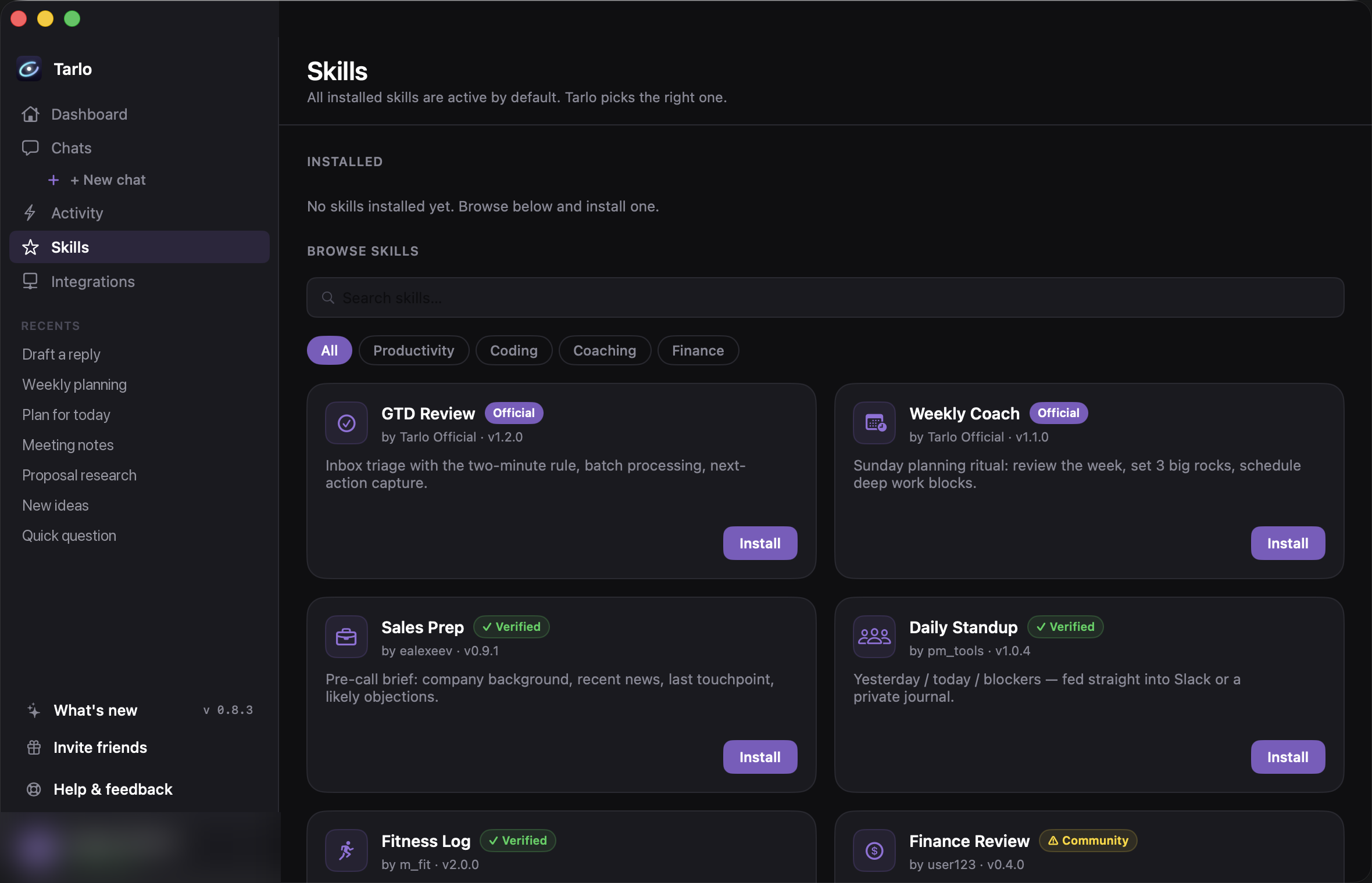 Skills library